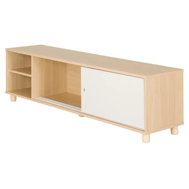 RACK 2 PORTAS DE CORRER 1,40 M X 34 CM TIKO - NATURAL WASHED/BRANCO - Foto 3