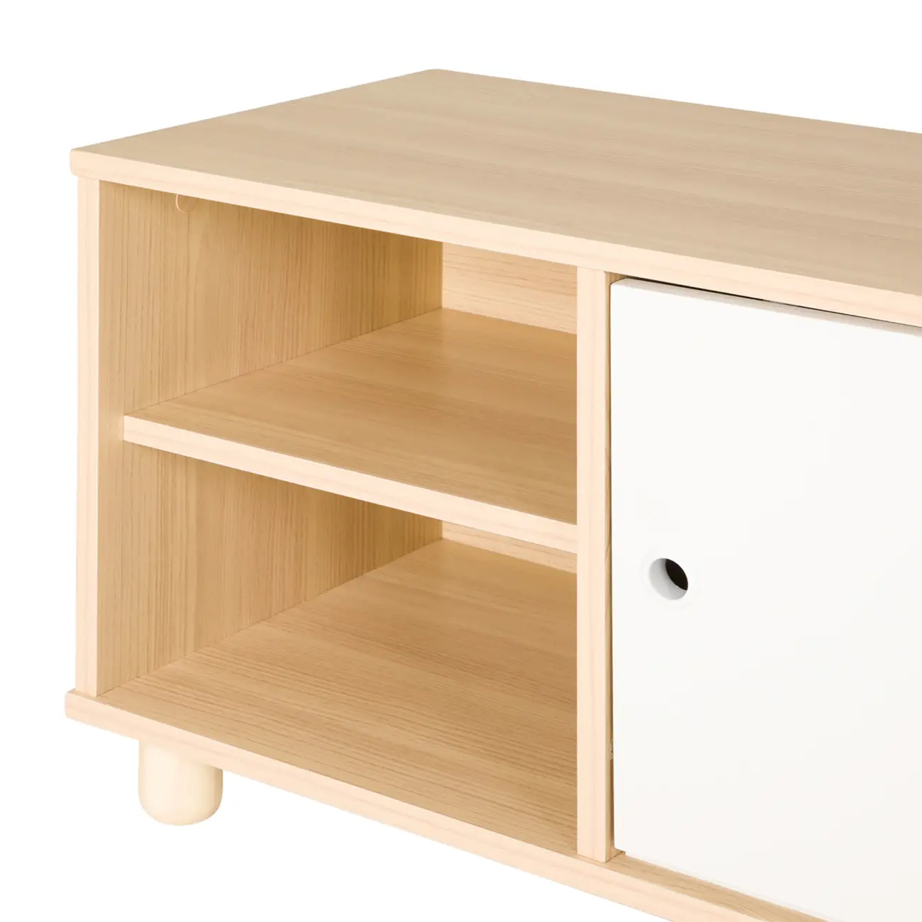 RACK 2 PORTAS DE CORRER 1,40 M X 34 CM TIKO - NATURAL WASHED/BRANCO - Foto 6