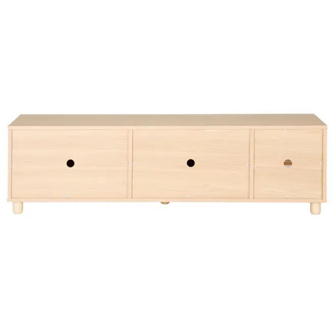 RACK 2 PORTAS DE CORRER 1,40 M X 34 CM TIKO - NATURAL WASHED/BRANCO - Foto 9