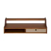 PRATELEIRA COM NICHO 1 GAVETA 25 CM X 90 CM X 32 CM NORMA - NOZES/CAMELO - Foto 1