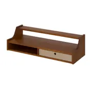 PRATELEIRA COM NICHO 1 GAVETA 25 CM X 90 CM X 32 CM NORMA - NOZES/CAMELO - Foto 2