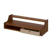 PRATELEIRA COM NICHO 1 GAVETA 25 CM X 90 CM X 32 CM NORMA - NOZES/CAMELO - Foto 3