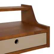 PRATELEIRA COM NICHO 1 GAVETA 25 CM X 90 CM X 32 CM NORMA - NOZES/CAMELO - Foto 6