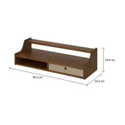 PRATELEIRA COM NICHO 1 GAVETA 25 CM X 90 CM X 32 CM NORMA - NOZES/CAMELO - Foto 8