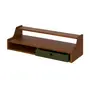 PRATELEIRA COM NICHO 1 GAVETA 25 CM X 90 CM X 32 CM NORMA - NOZES/MUSGO - Foto 3