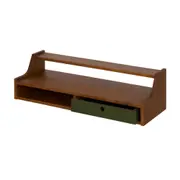 PRATELEIRA COM NICHO 1 GAVETA 25 CM X 90 CM X 32 CM NORMA - NOZES/MUSGO - Foto 3