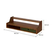 PRATELEIRA COM NICHO 1 GAVETA 25 CM X 90 CM X 32 CM NORMA - NOZES/MUSGO - Foto 8