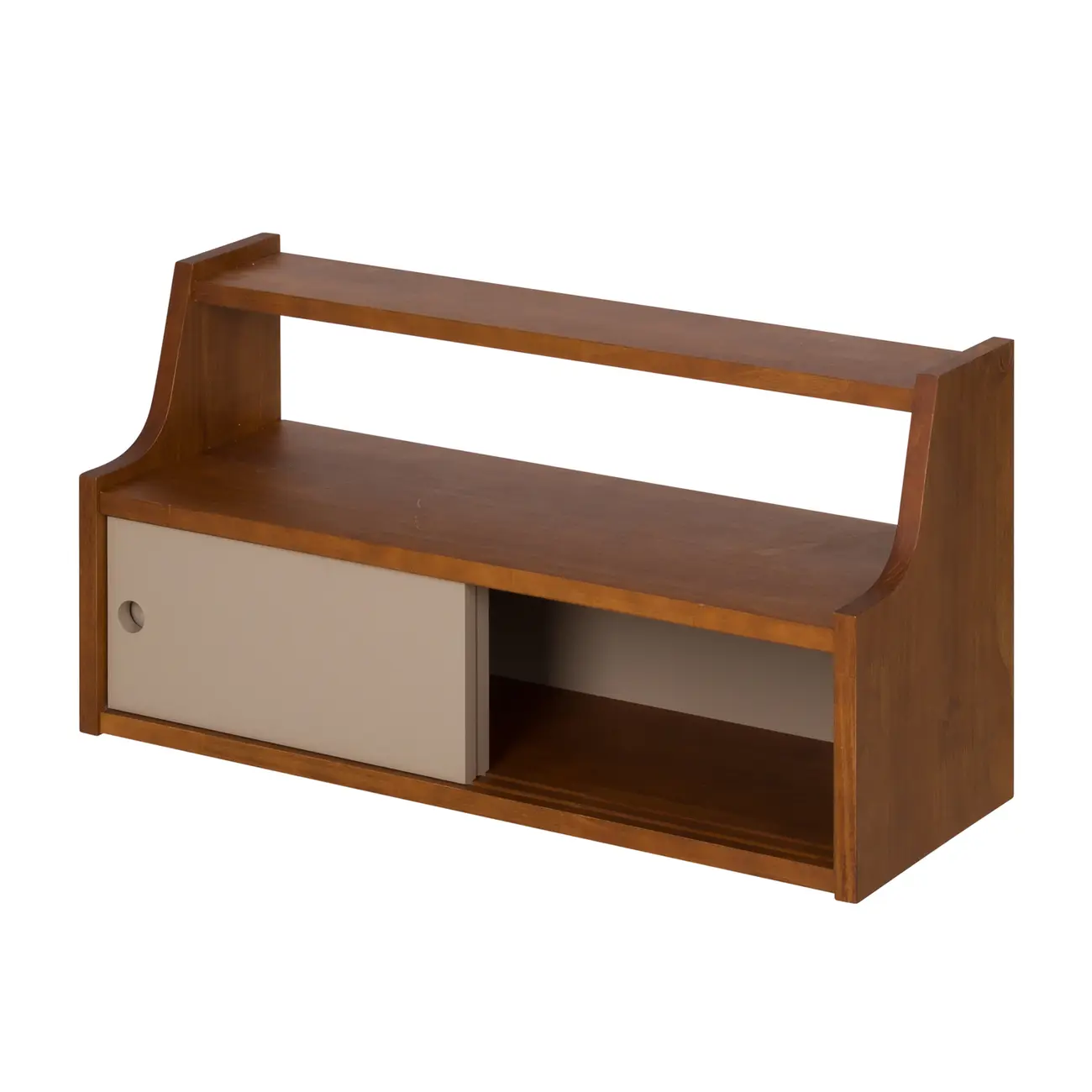 PRATELEIRA COM 2 PORTAS DE CORRER 36 CM X 70 CM X 25 CM NORMA - NOZES/CAMELO - Foto 3