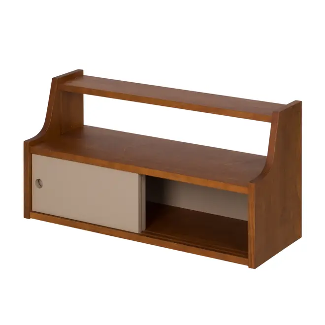PRATELEIRA COM 2 PORTAS DE CORRER 36 CM X 70 CM X 25 CM NORMA - NOZES/CAMELO - Foto 3