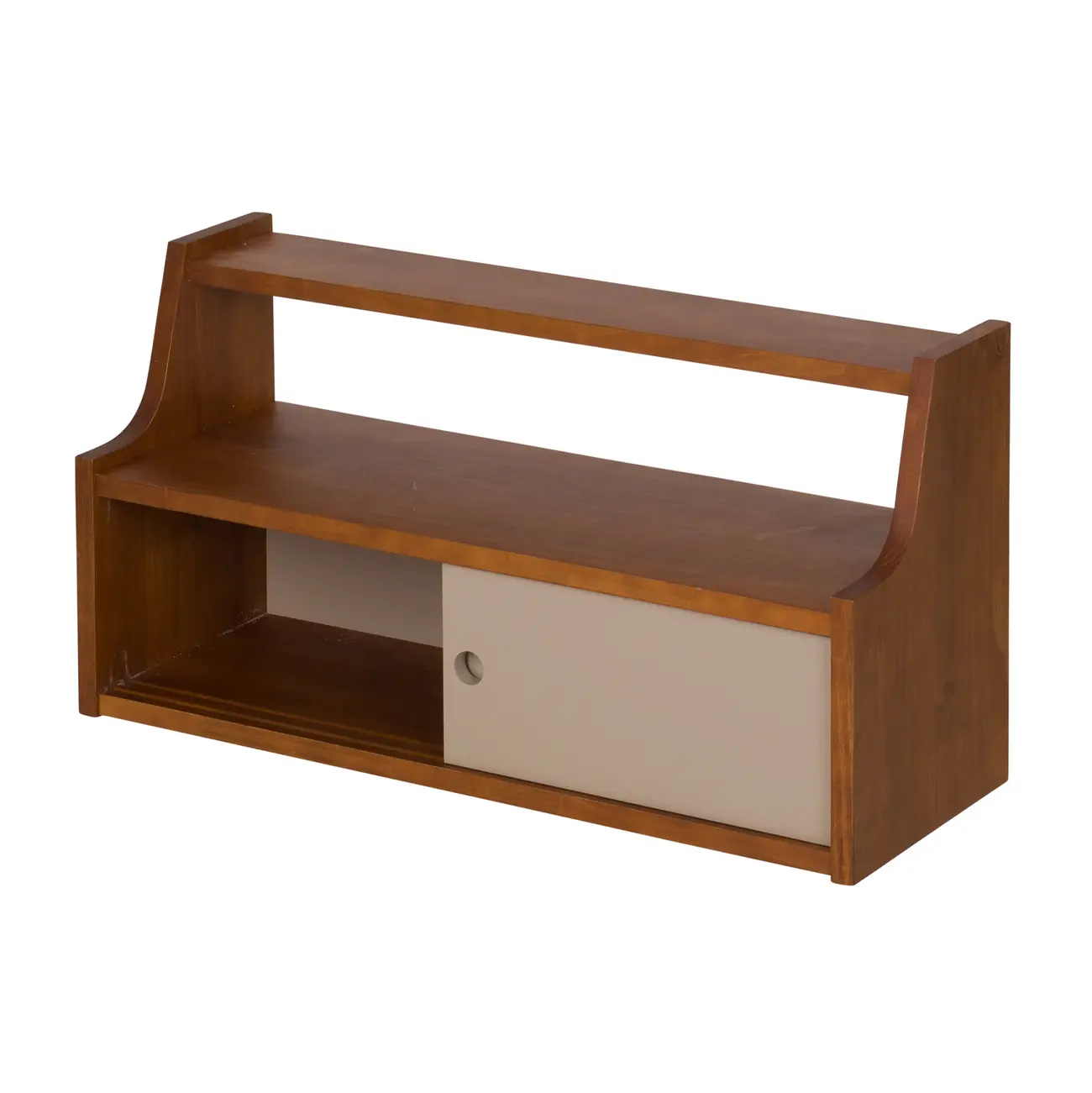PRATELEIRA COM 2 PORTAS DE CORRER 36 CM X 70 CM X 25 CM NORMA - NOZES/CAMELO - Foto 4