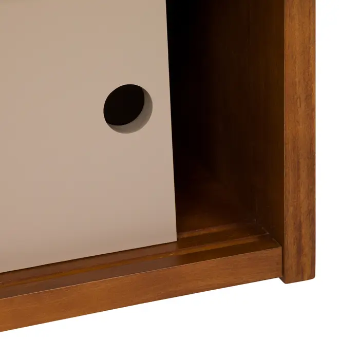 PRATELEIRA COM 2 PORTAS DE CORRER 36 CM X 70 CM X 25 CM NORMA - NOZES/CAMELO - Foto 7