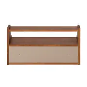 PRATELEIRA COM 2 PORTAS DE CORRER 36 CM X 70 CM X 25 CM NORMA - NOZES/CAMELO - Foto 8