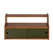 PRATELEIRA COM 2 PORTAS DE CORRER 36 CM X 70 CM X 25 CM NORMA - NOZES/MUSGO - Foto 1