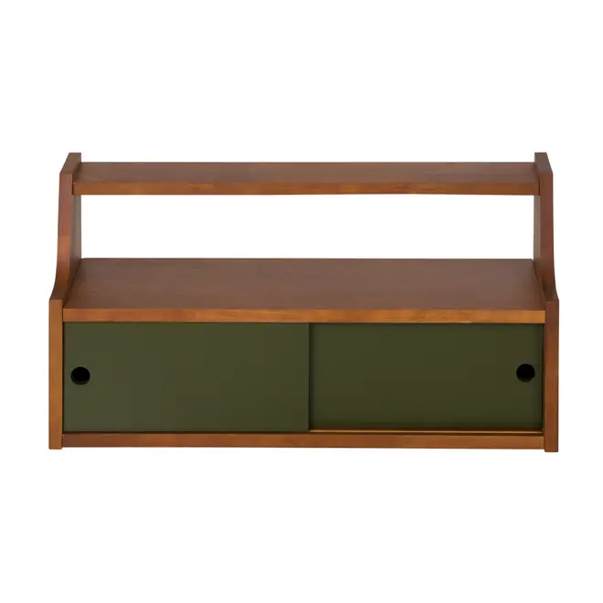 PRATELEIRA COM 2 PORTAS DE CORRER 36 CM X 70 CM X 25 CM NORMA - NOZES/MUSGO - Foto 1