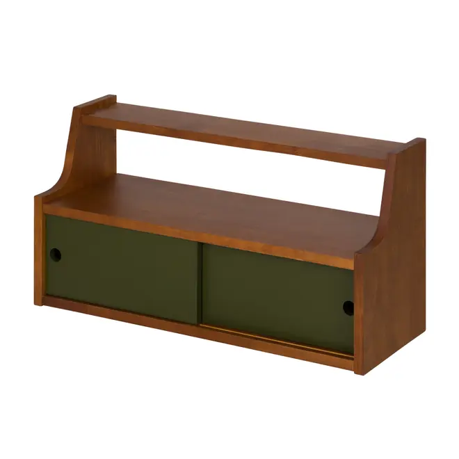 PRATELEIRA COM 2 PORTAS DE CORRER 36 CM X 70 CM X 25 CM NORMA - NOZES/MUSGO - Foto 2
