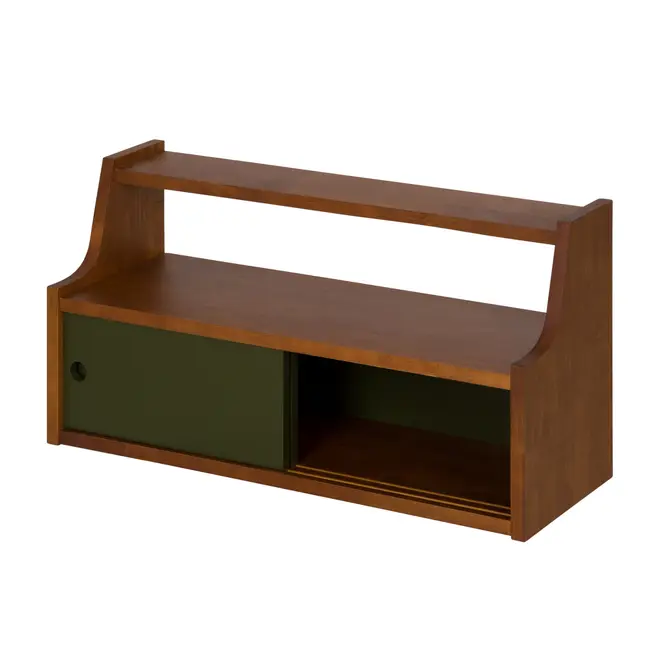 PRATELEIRA COM 2 PORTAS DE CORRER 36 CM X 70 CM X 25 CM NORMA - NOZES/MUSGO - Foto 3