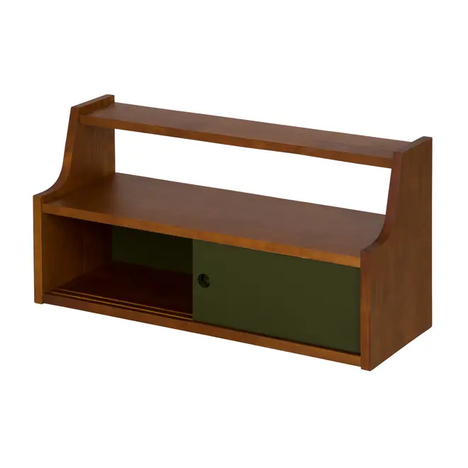 PRATELEIRA COM 2 PORTAS DE CORRER 36 CM X 70 CM X 25 CM NORMA - NOZES/MUSGO - Foto 4