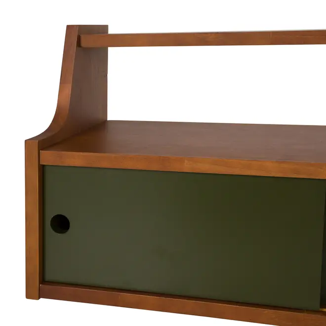 PRATELEIRA COM 2 PORTAS DE CORRER 36 CM X 70 CM X 25 CM NORMA - NOZES/MUSGO - Foto 6