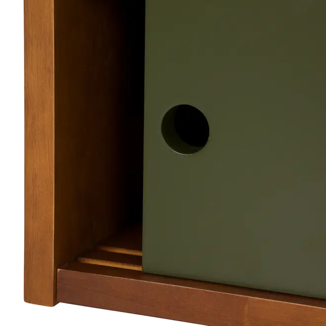 PRATELEIRA COM 2 PORTAS DE CORRER 36 CM X 70 CM X 25 CM NORMA - NOZES/MUSGO - Foto 7
