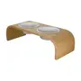 COMEDOURO BEBEDOURO COM SUPORTE M BEND - CARVALHO/INOX - Foto 2