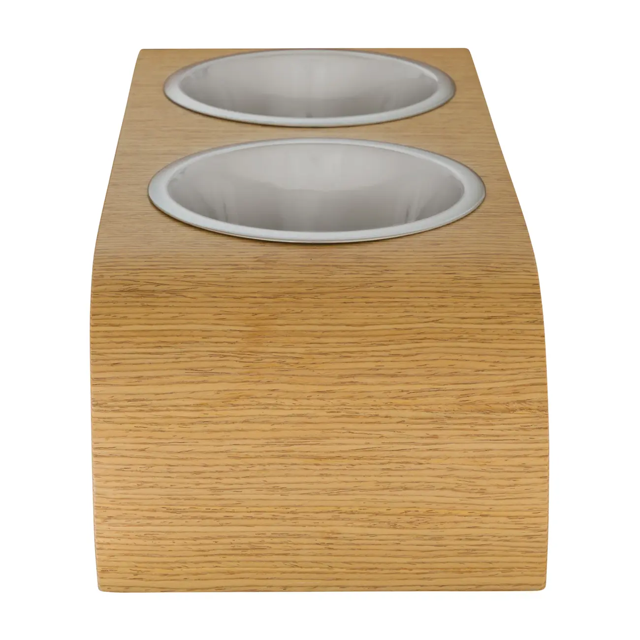 COMEDOURO BEBEDOURO COM SUPORTE M BEND - CARVALHO/INOX - Foto 3