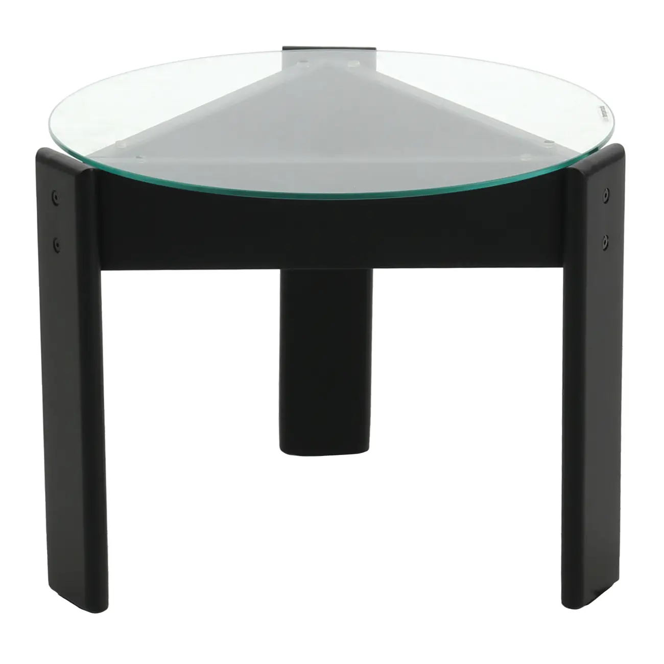 MESA LATERAL REDONDA 53 CM TRISKEL - EBANIZADO/INCOLOR - Foto 2