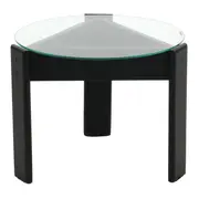 MESA LATERAL REDONDA 53 CM TRISKEL - EBANIZADO/INCOLOR - Foto 2