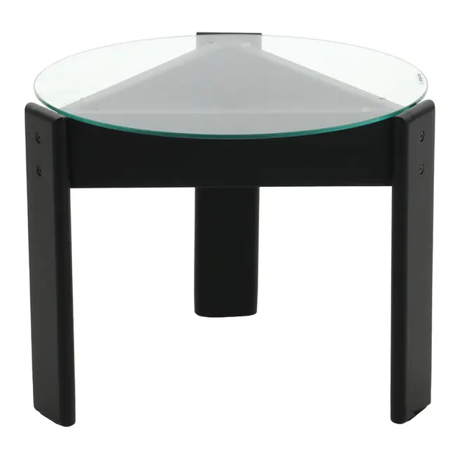 MESA LATERAL REDONDA 53 CM TRISKEL - EBANIZADO/INCOLOR - Foto 2