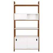 ESTANTE 3 PORTAS DE CORRER 96 CM X 1,95 M ARQUITET - NOZES/BRANCO - Foto 1
