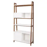 ESTANTE 3 PORTAS DE CORRER 96 CM X 1,95 M ARQUITET - NOZES/BRANCO - Foto 2