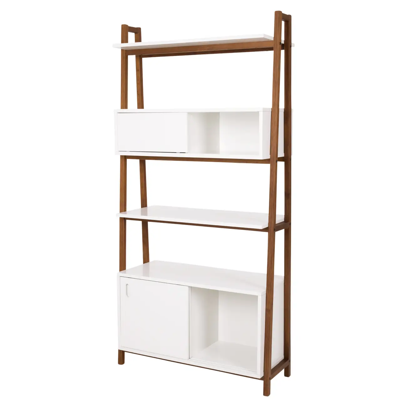 ESTANTE 3 PORTAS DE CORRER 96 CM X 1,95 M ARQUITET - NOZES/BRANCO - Foto 2