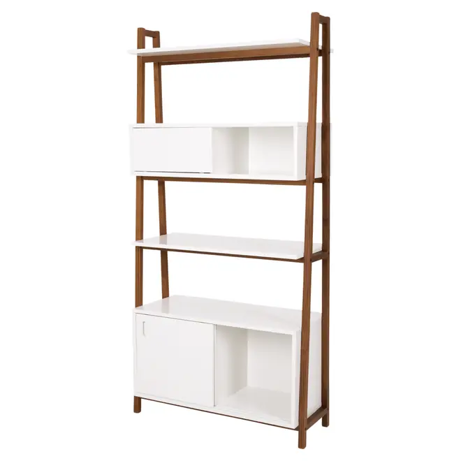 ESTANTE 3 PORTAS DE CORRER 96 CM X 1,95 M ARQUITET - NOZES/BRANCO - Foto 2