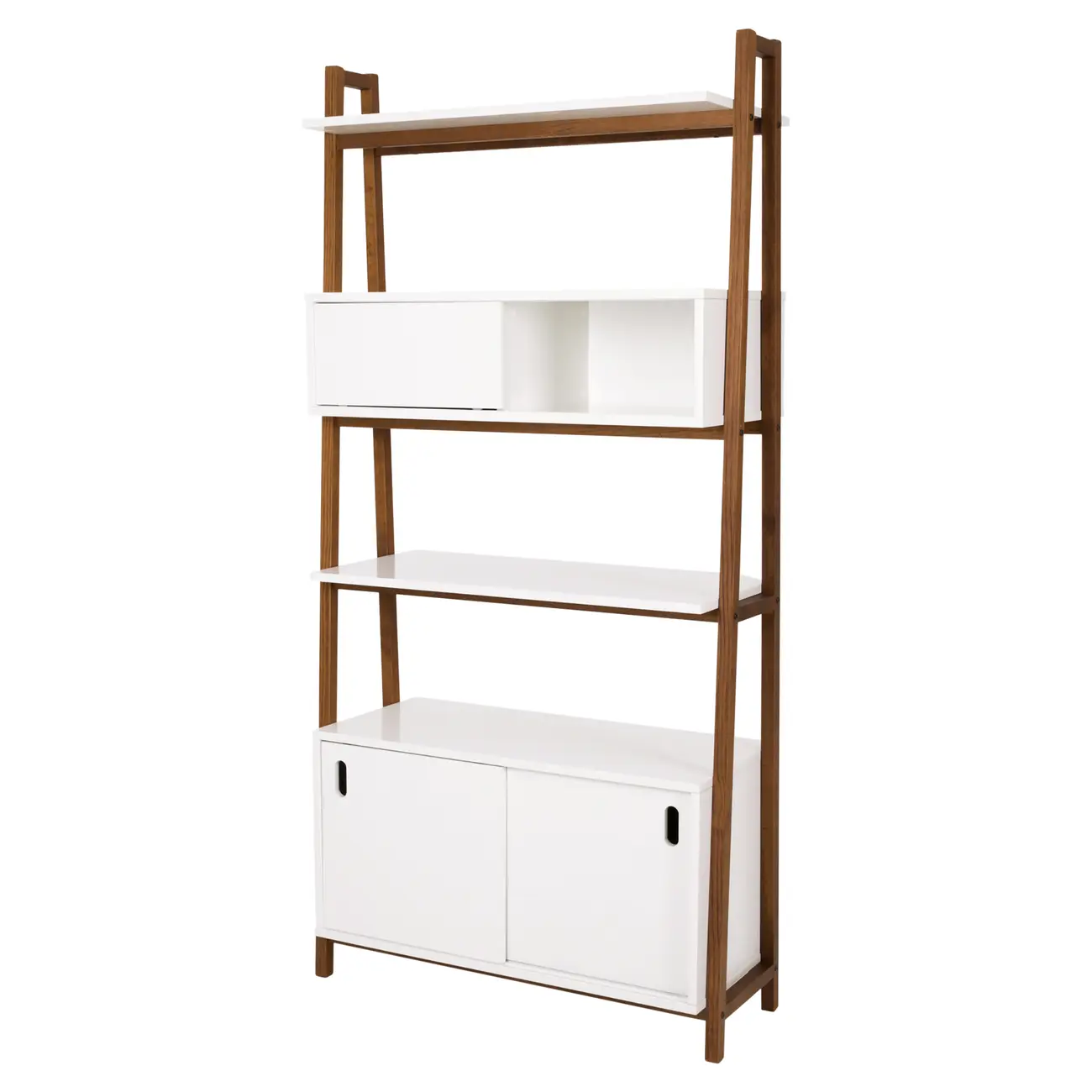 ESTANTE 3 PORTAS DE CORRER 96 CM X 1,95 M ARQUITET - NOZES/BRANCO - Foto 3