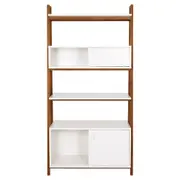 ESTANTE 3 PORTAS DE CORRER 96 CM X 1,95 M ARQUITET - NOZES/BRANCO - Foto 5