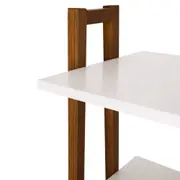ESTANTE 3 PORTAS DE CORRER 96 CM X 1,95 M ARQUITET - NOZES/BRANCO - Foto 7