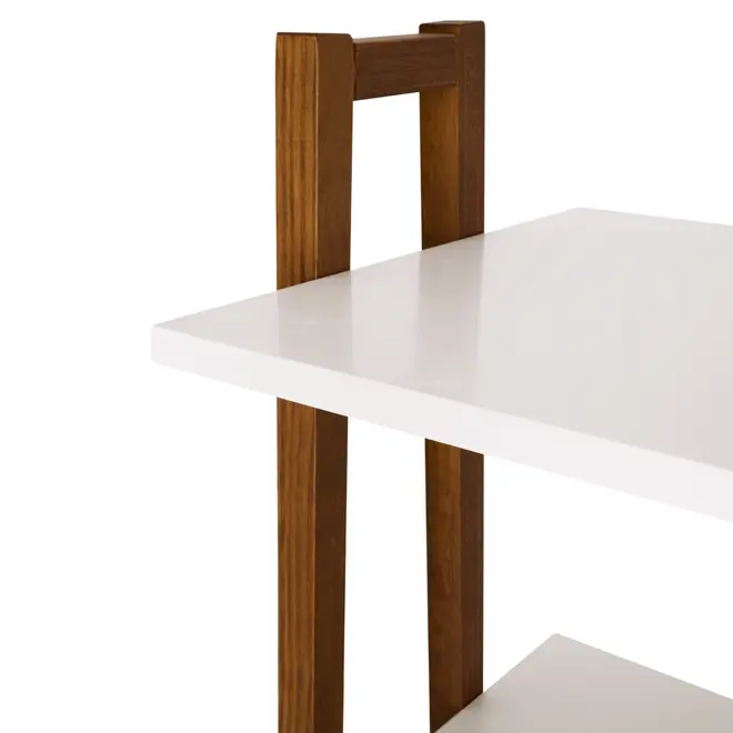 ESTANTE 3 PORTAS DE CORRER 96 CM X 1,95 M ARQUITET - NOZES/BRANCO - Foto 7