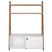 ESTANTE PARA TV DE ATÉ 50 POLEGADAS COM 1 PORTA DE CORRER1,36 M X 1,95 M ARQUITET - NOZES/BRANCO - Foto 1