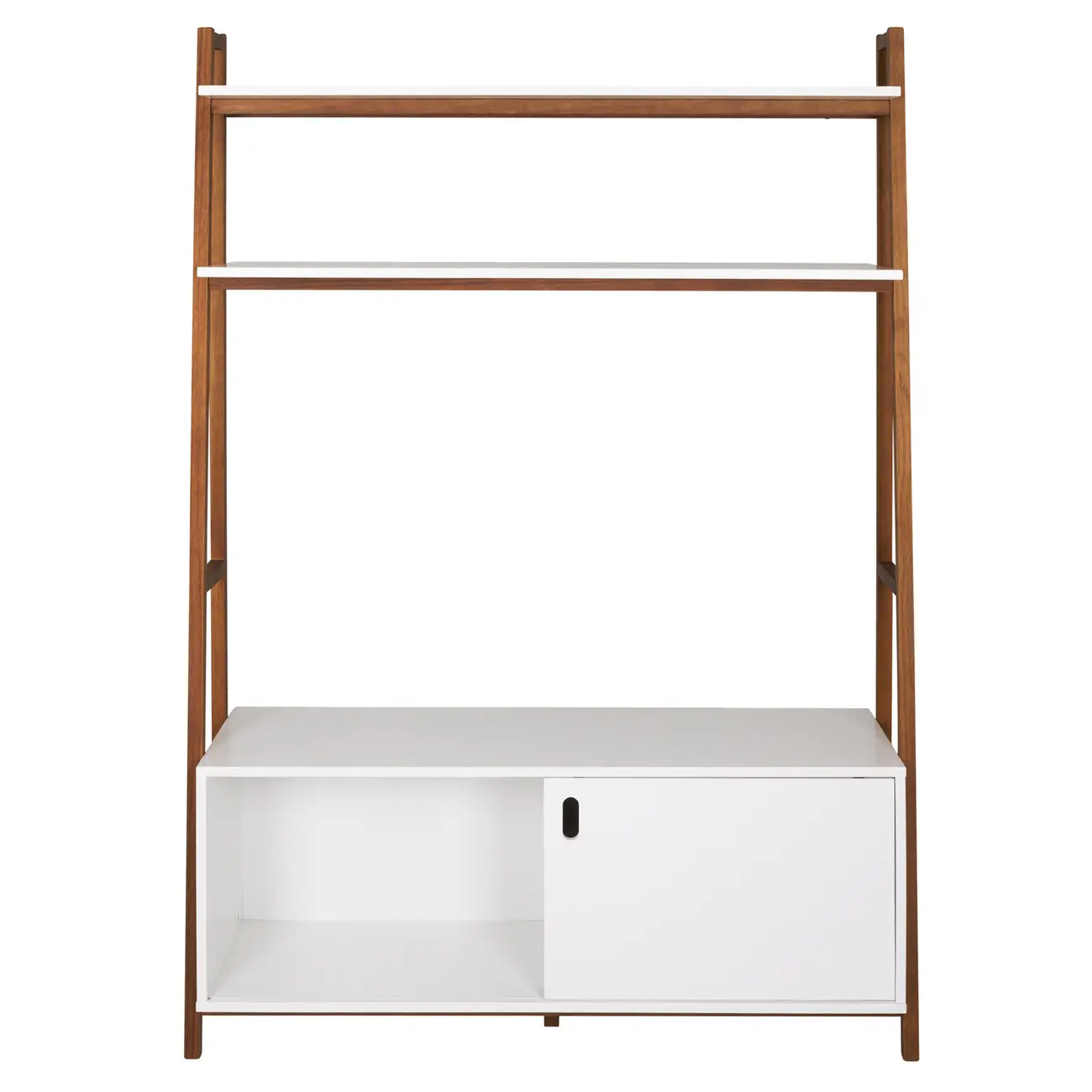 ESTANTE PARA TV DE ATÉ 50 POLEGADAS COM 1 PORTA DE CORRER1,36 M X 1,95 M ARQUITET - NOZES/BRANCO - Foto 1