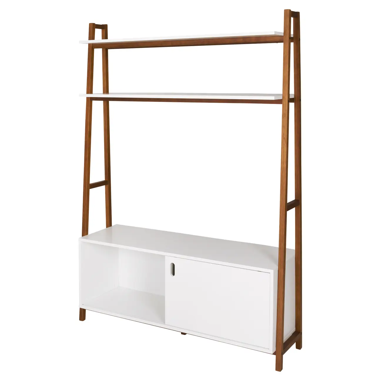 ESTANTE PARA TV DE ATÉ 50 POLEGADAS COM 1 PORTA DE CORRER1,36 M X 1,95 M ARQUITET - NOZES/BRANCO - Foto 2