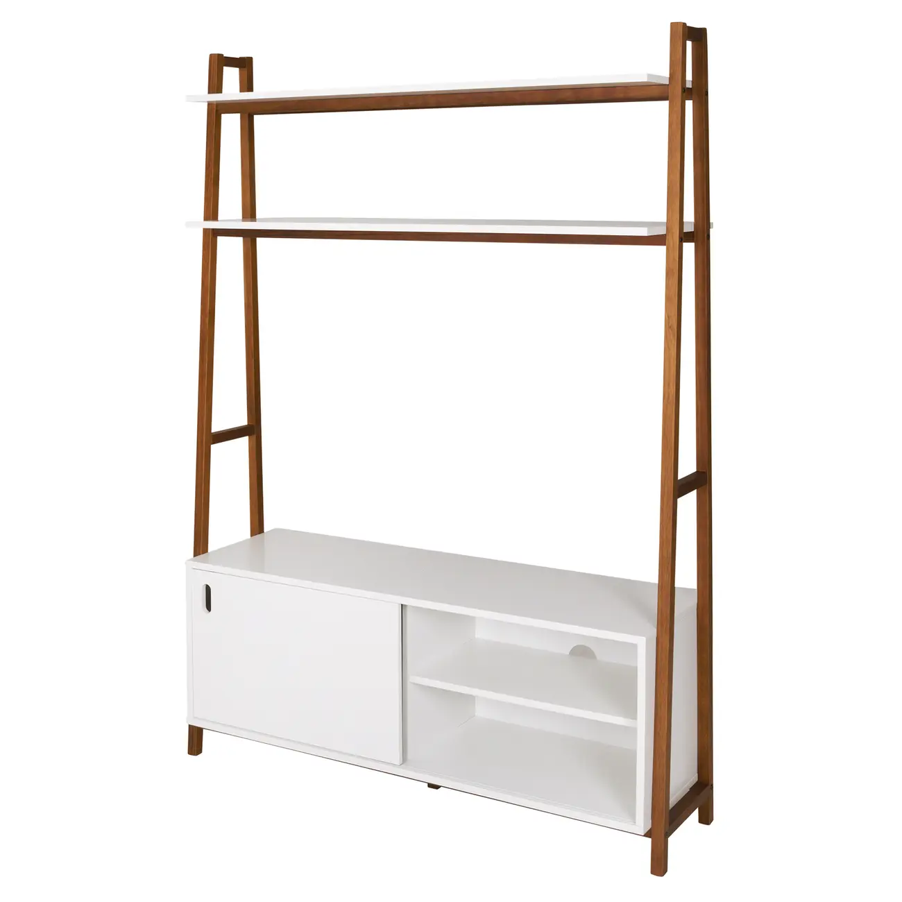 ESTANTE PARA TV DE ATÉ 50 POLEGADAS COM 1 PORTA DE CORRER1,36 M X 1,95 M ARQUITET - NOZES/BRANCO - Foto 3