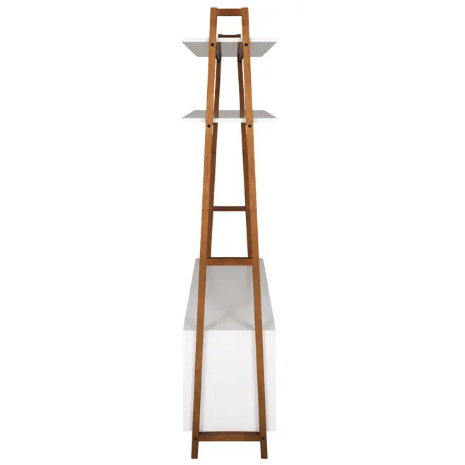 ESTANTE PARA TV DE ATÉ 50 POLEGADAS COM 1 PORTA DE CORRER1,36 M X 1,95 M ARQUITET - NOZES/BRANCO - Foto 4