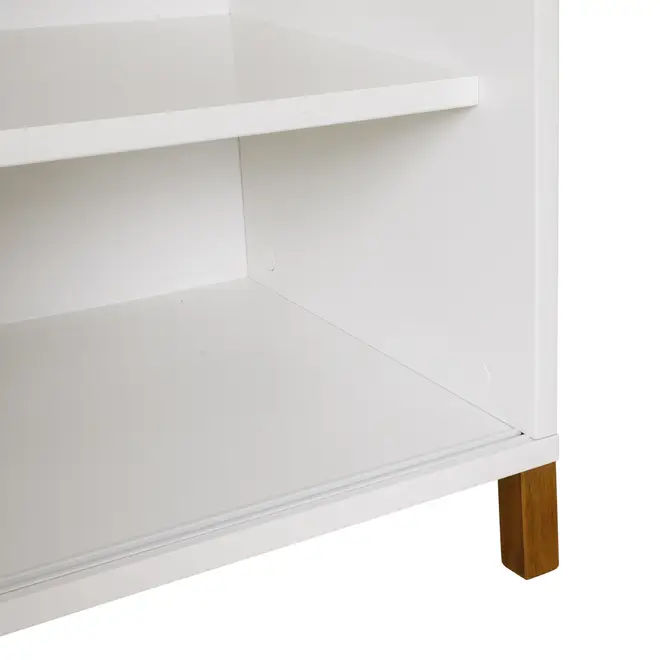 ESTANTE PARA TV DE ATÉ 50 POLEGADAS COM 1 PORTA DE CORRER1,36 M X 1,95 M ARQUITET - NOZES/BRANCO - Foto 5