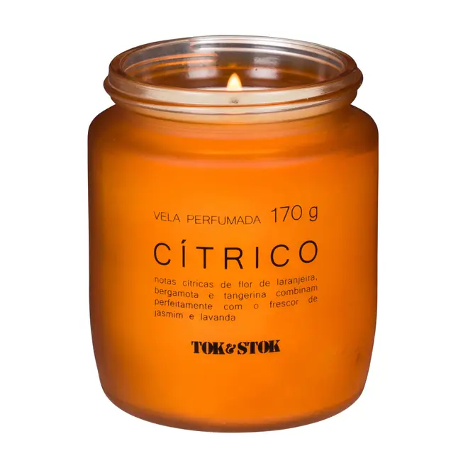 VELA PERFUMADA POTE CÍTRICO ESSENCIALS - TERRACOTA/PRETO - Foto 2