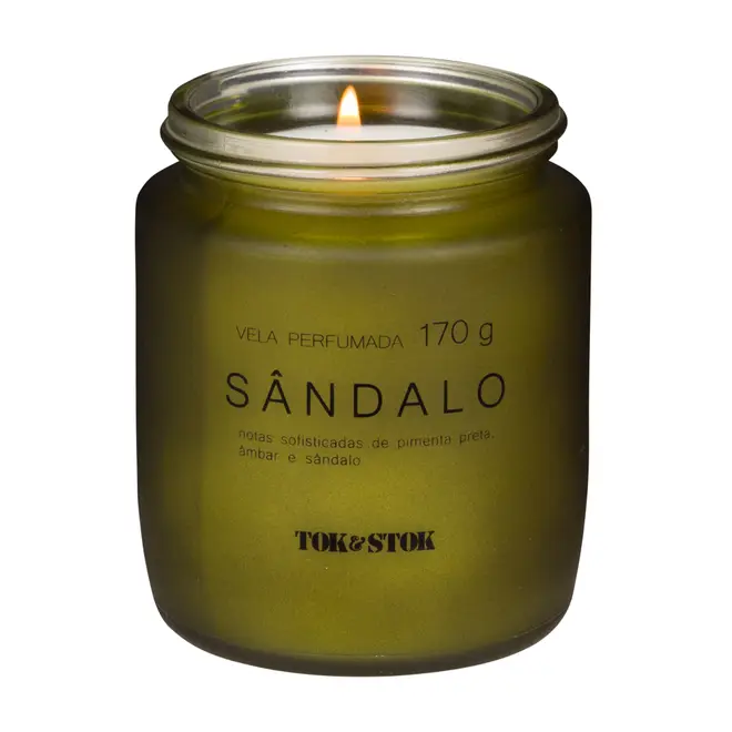VELA PERFUMADA POTE SÂNDALO ESSENCIALS - MUSGO/PRETO - Foto 2