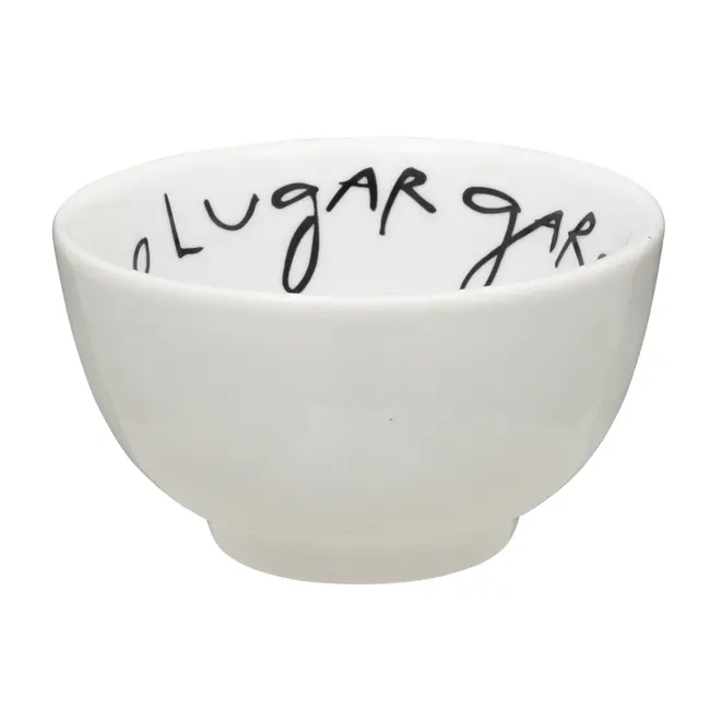 TIGELA 13 CM LIVRO EM LOUÇAS - BRANCO/PRETO - Foto 1