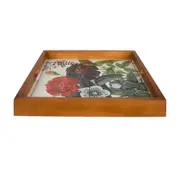 BANDEJA 43 CM X 43 CM NATUREZA BOTÂNICA - MARROM/MULTICOR - Foto 1