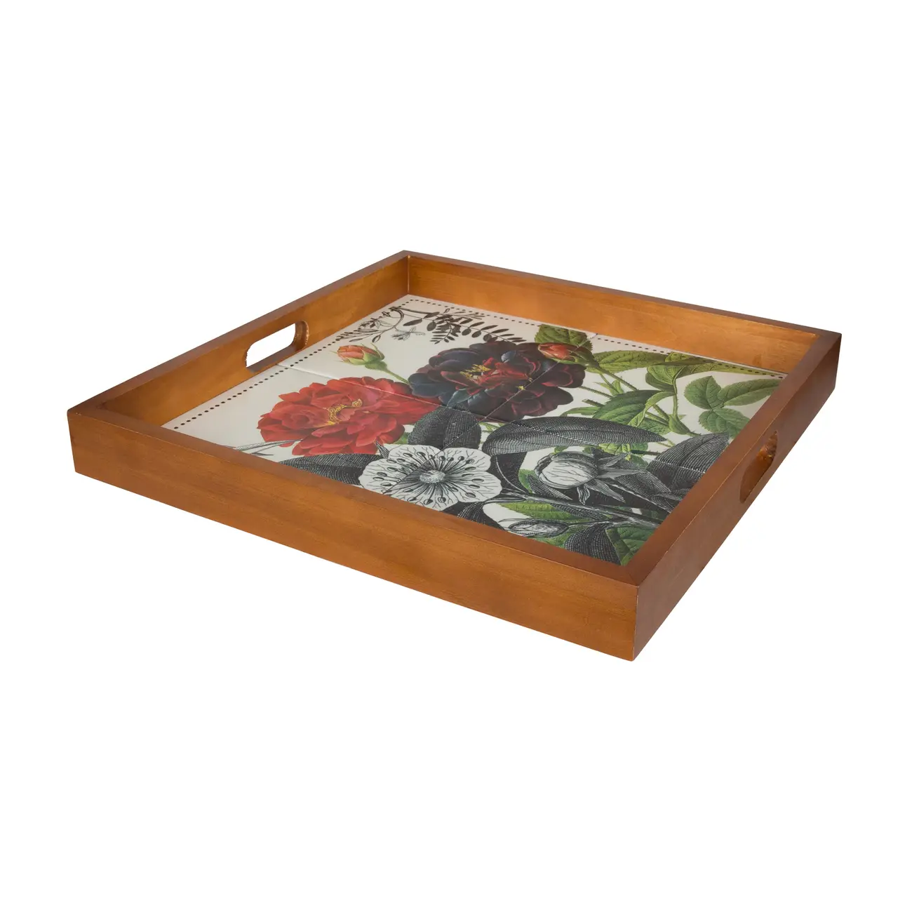 BANDEJA 43 CM X 43 CM NATUREZA BOTÂNICA - MARROM/MULTICOR - Foto 2