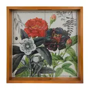 BANDEJA 43 CM X 43 CM NATUREZA BOTÂNICA - MARROM/MULTICOR - Foto 3