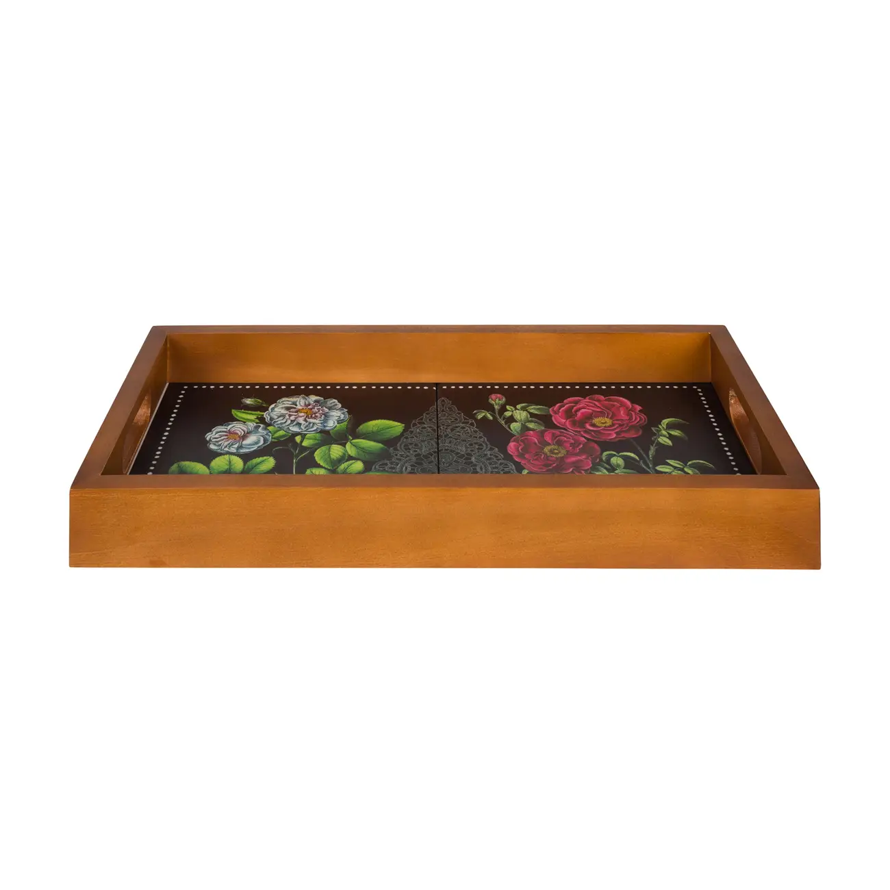 BANDEJA 43 CM X 22 CM NATUREZA BOTÂNICA - MARROM/MULTICOR - Foto 1