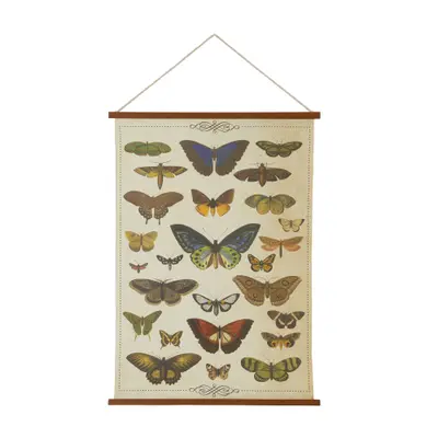FLÂMULA 40 CM X 60 CM NATUREZA BOTÂNICA BORBOLETAS